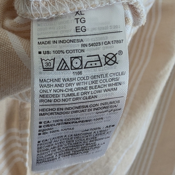 Old Navy Beige & White Striped Wrap Top - Picture 6 of 7